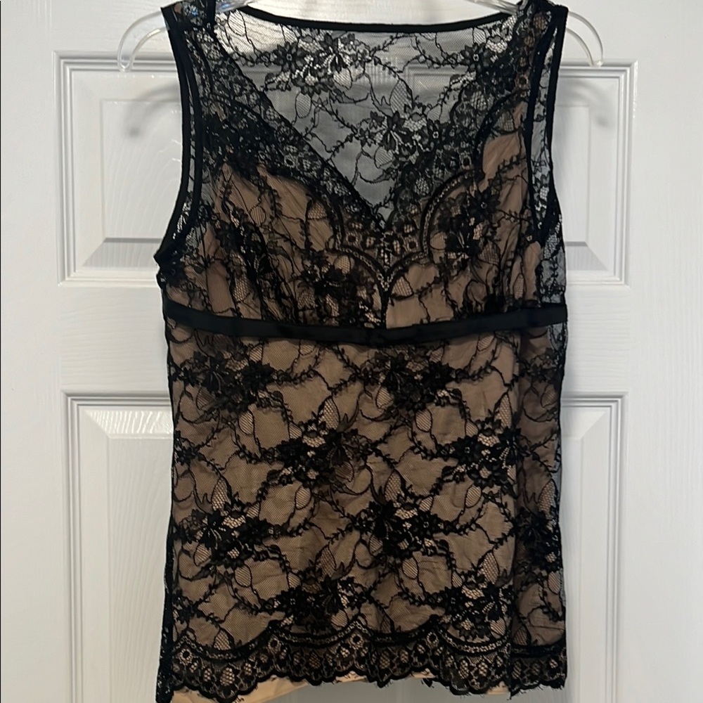 Elegant Black Lace Sleeveless Top

F